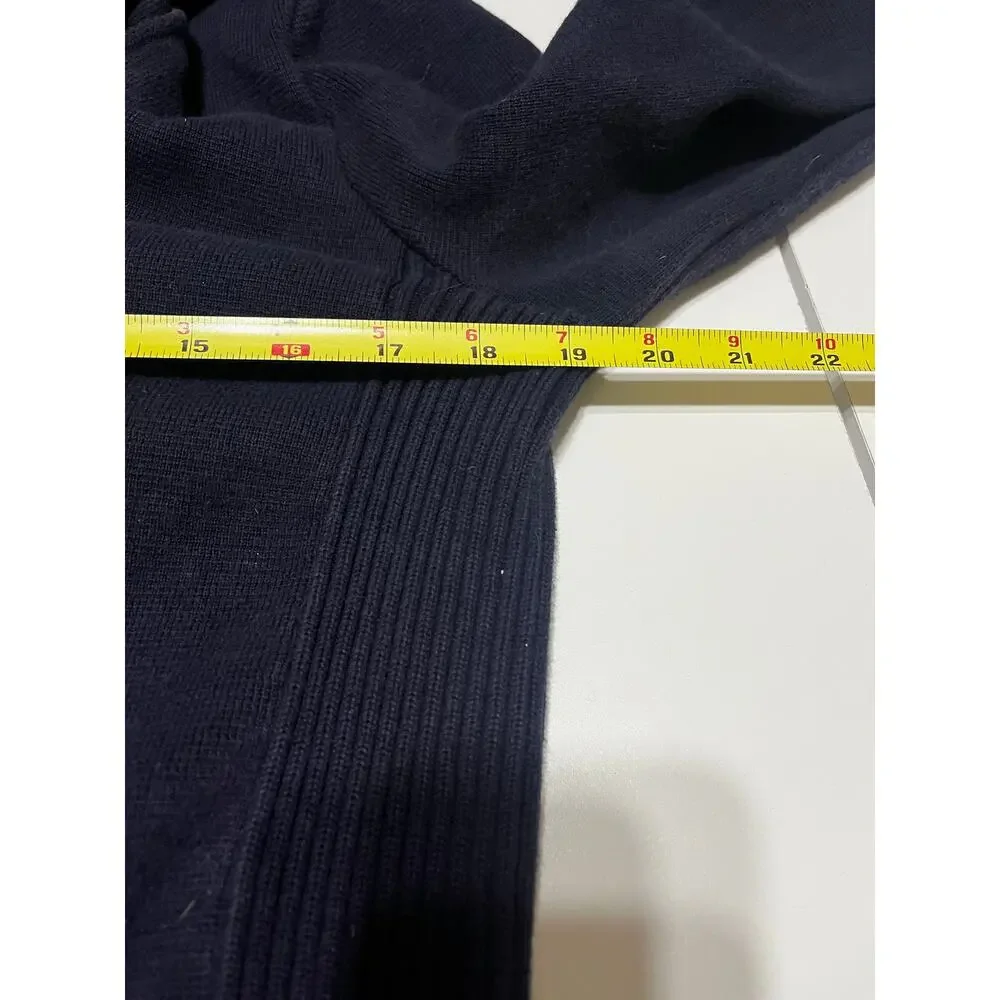 Talbots Navy Blue Zip Up Knit Jacket- Women's Size Large